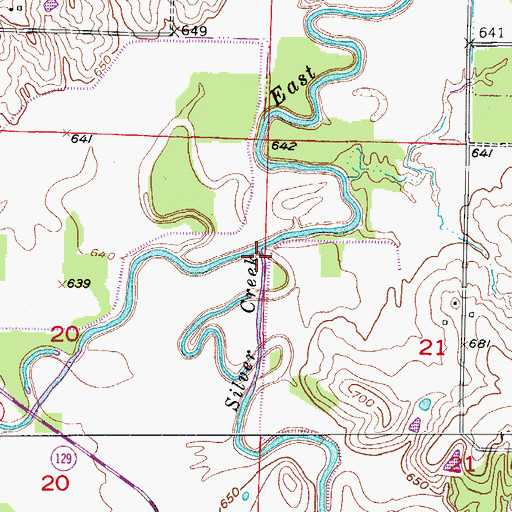 Topographic Map of Silver Creek, MO