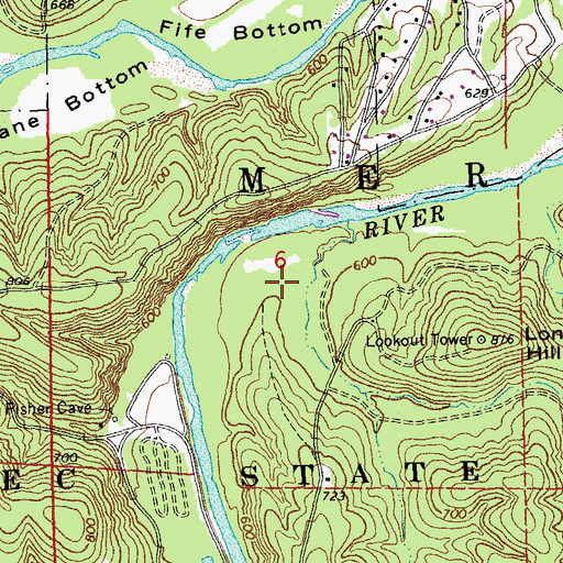 Topographic Map of Silver Hollow, MO