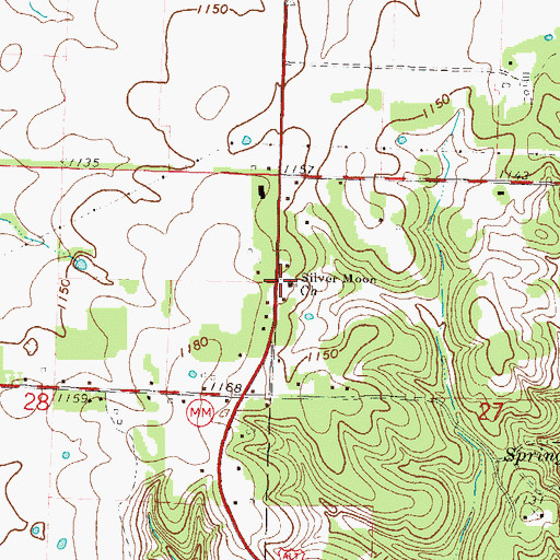 Topographic Map of Silver Moon Church, MO