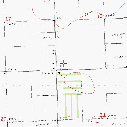 Topographic Map of Silverdale Cemetery, MO