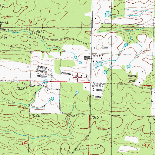 Topographic Map of Midway Church, AR