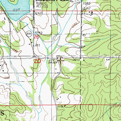Topographic Map of Simms Valley School, MO