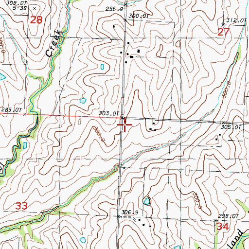 Topographic Map of Singrey School, MO