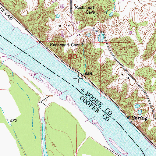 Topographic Map of Sinking Creek, MO