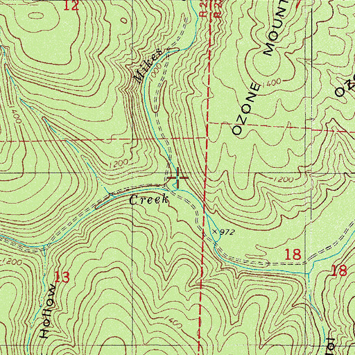Topographic Map of Mikes Creek, AR