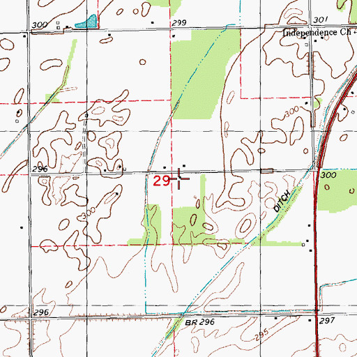 Topographic Map of Sixteen to One School, MO