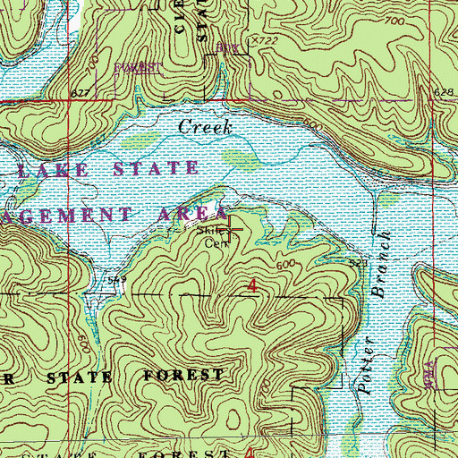 Topographic Map of Skiles Cemetery, MO