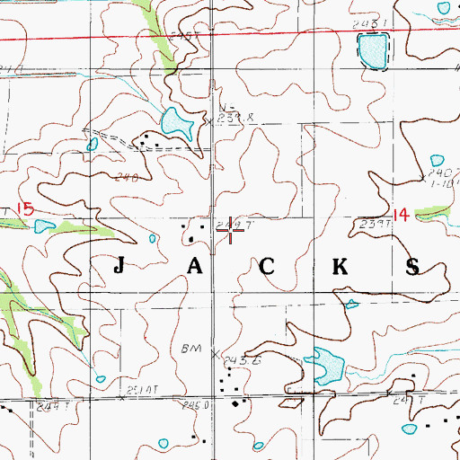 Topographic Map of Skinner School (historical), MO