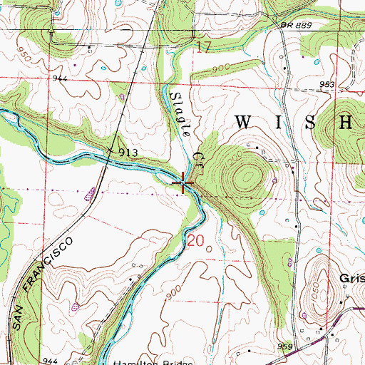 Topographic Map of Slagle Creek, MO