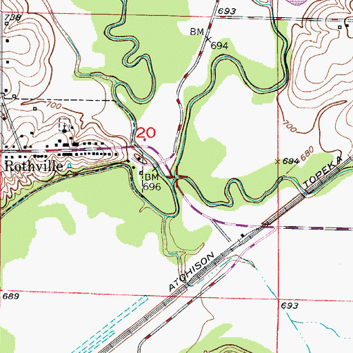 Topographic Map of Slater Branch, MO