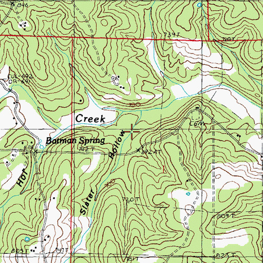 Topographic Map of Slater Hollow, MO