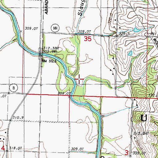Topographic Map of Slaughter Branch, MO
