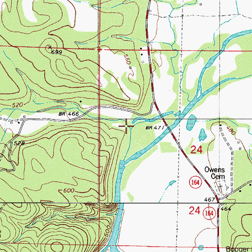 Topographic Map of Mill Creek, AR