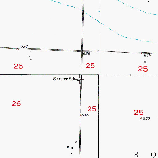Topographic Map of Sleyster School (historical), MO