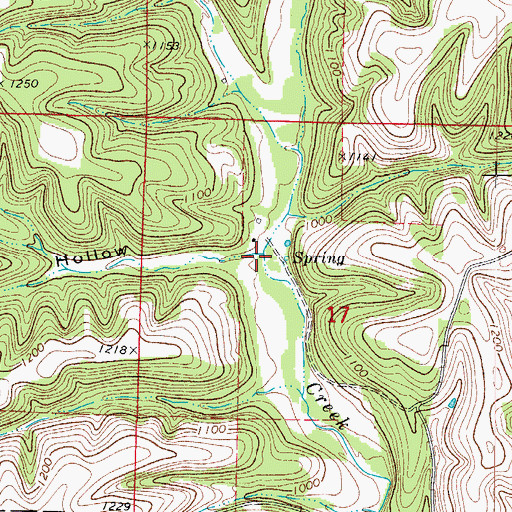 Topographic Map of Slickrock Hollow, MO