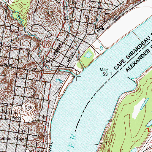 Topographic Map of Sloan Creek, MO