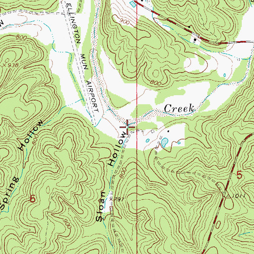 Topographic Map of Sloan Hollow, MO