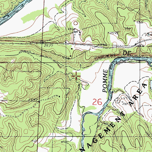Topographic Map of Sloan Hollow, MO