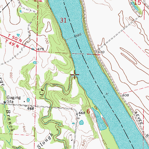 Topographic Map of Slough Creek, MO