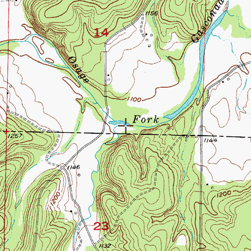Topographic Map of Smith Branch, MO