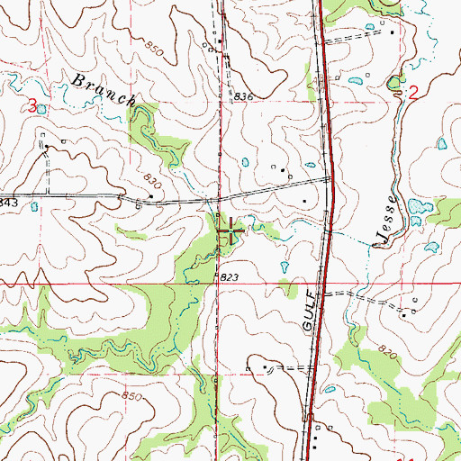 Topographic Map of Smith Branch, MO