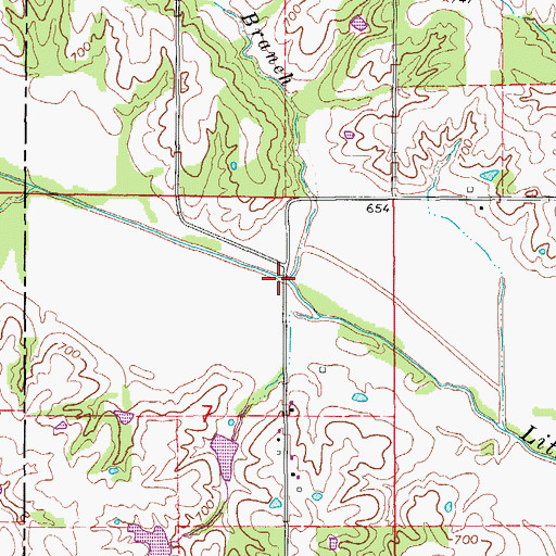 Topographic Map of Smith Branch, MO