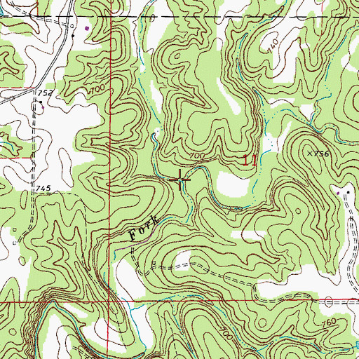 Topographic Map of Smith Branch, MO
