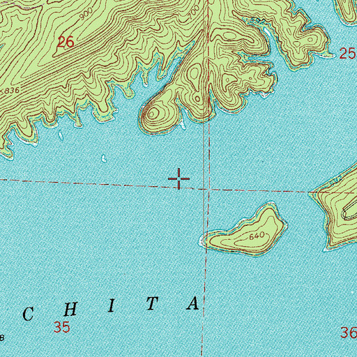 Topographic Map of Mill Creek, AR