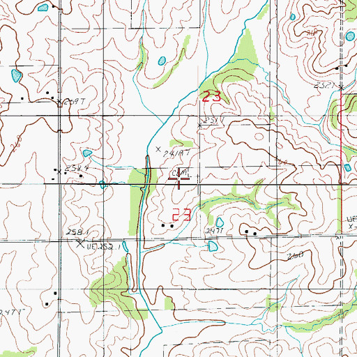 Topographic Map of Smith Cemetery, MO