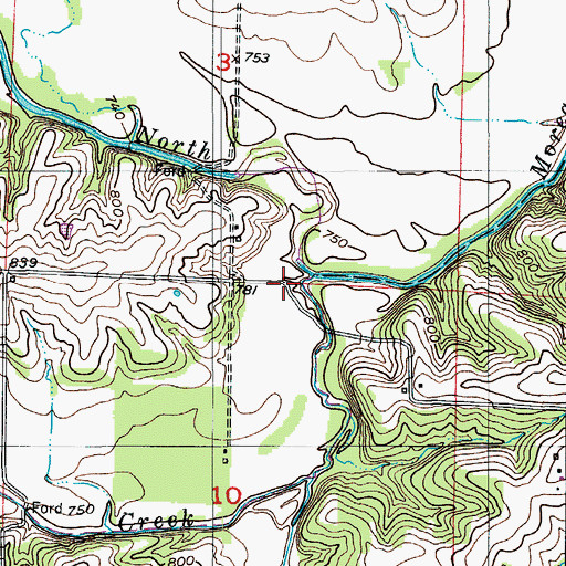 Topographic Map of Smith Creek, MO