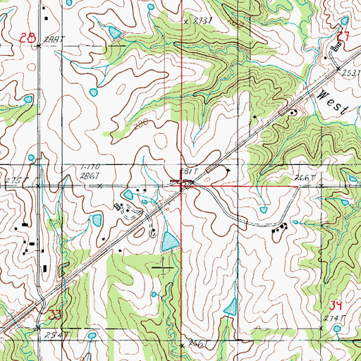 Topographic Map of Smith School (historical), MO