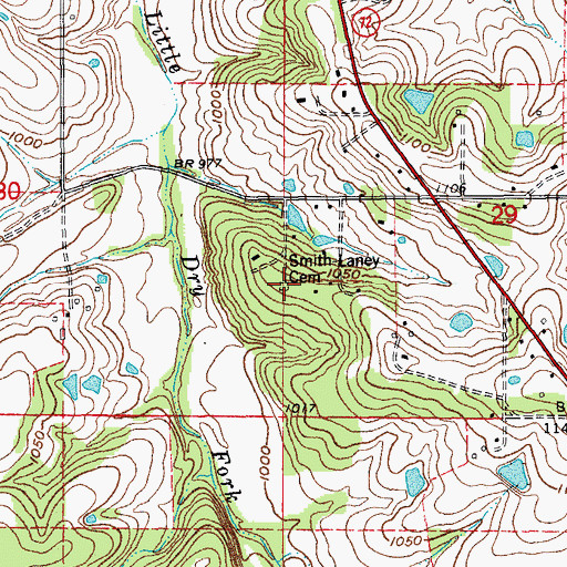 Topographic Map of Laney Smith Memorial Garden, MO