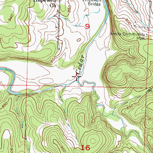 Topographic Map of Snag Branch, MO