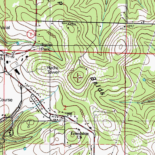 Topographic Map of Snapp Balds, MO