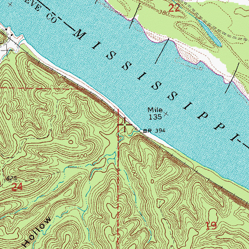 Topographic Map of Snell Hollow, MO