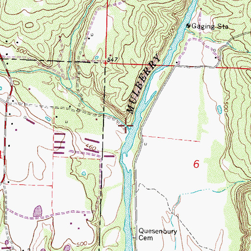Topographic Map of Mill Creek, AR