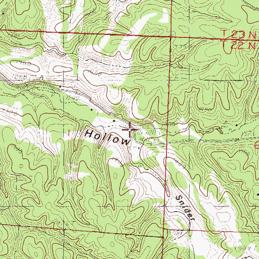 Topographic Map of Snider Hollow, MO