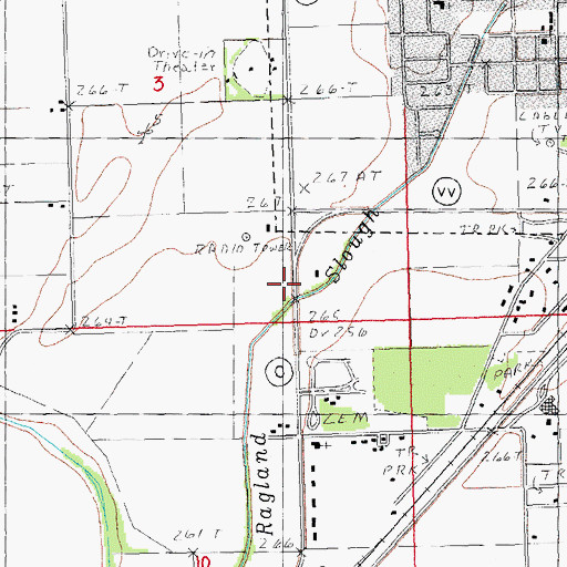 Topographic Map of Snipe Slough, MO