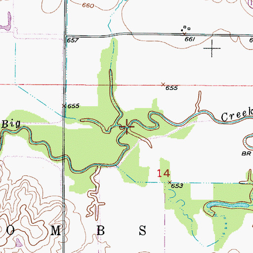 Topographic Map of Snow Branch, MO