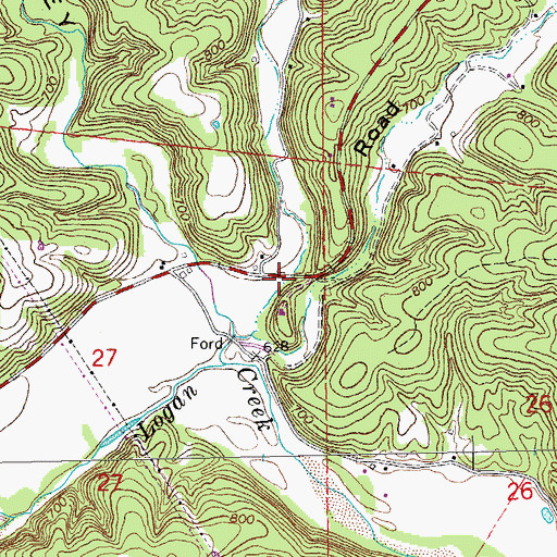 Topographic Map of Snow Hollow, MO