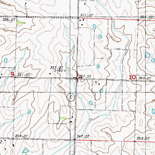 Topographic Map of Snowball School (historical), MO