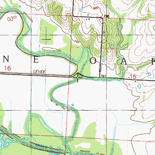 Topographic Map of Soap Creek, MO