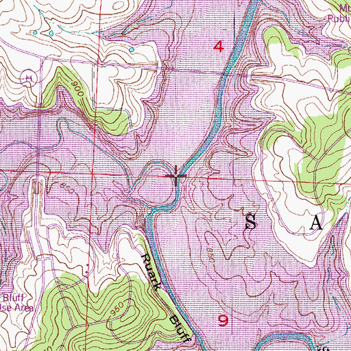 Topographic Map of Sons Creek, MO