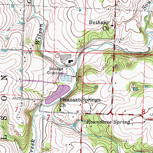 Topographic Map of South Creek, MO