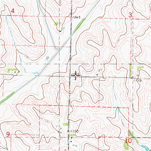 Topographic Map of South Dale School (historical), MO