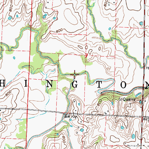 Topographic Map of South Davis Creek, MO