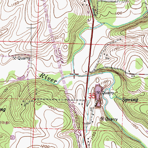 Topographic Map of South Dry Sac River, MO