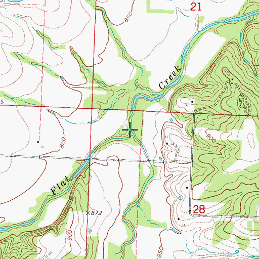Topographic Map of South Flat Creek, MO