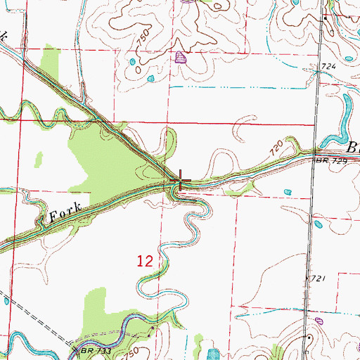 Topographic Map of South Fork Blackwater River, MO