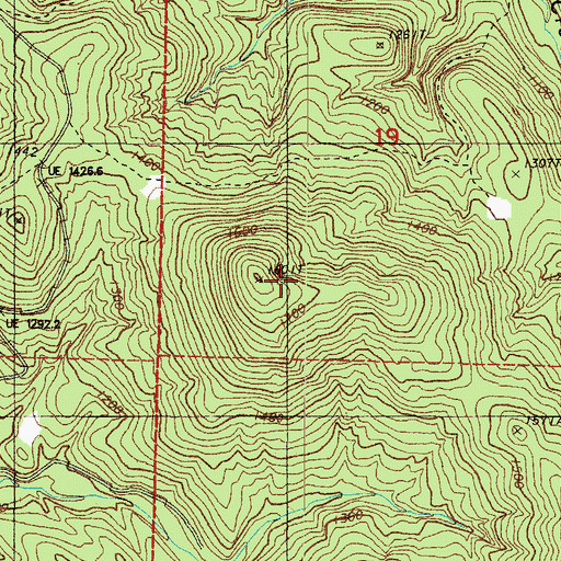 Topographic Map of Mill Creek Mountain, AR